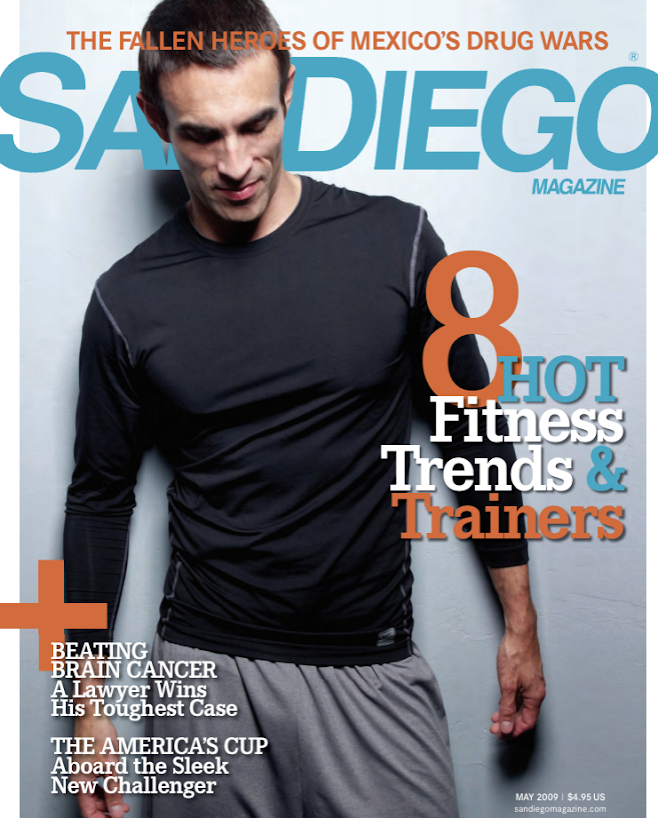 San Diego Magazine, May 2009 cover — 8 Hot Fitness Trends, featuring Jorge Cruise