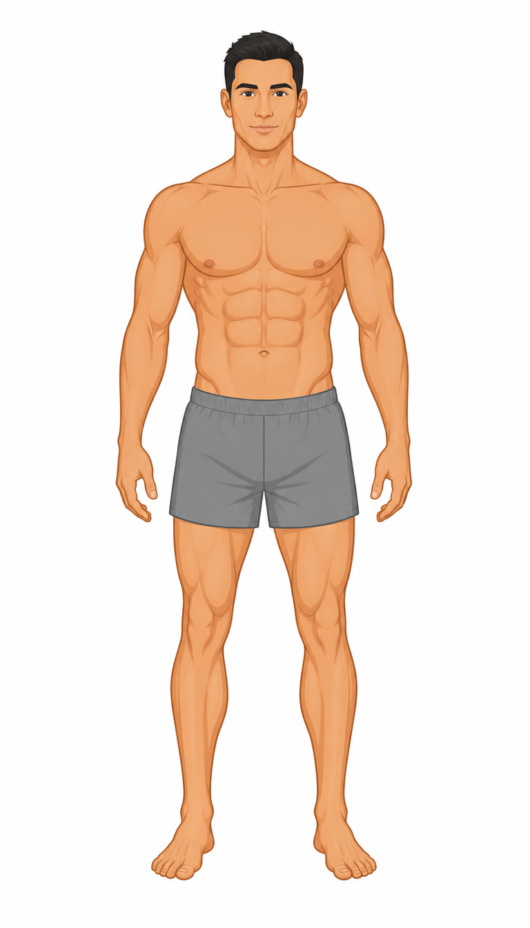 Illustration of a man standing; his eyes, inner ear and feet light up in sequence as the stabilizer muscles catch him after a slip.