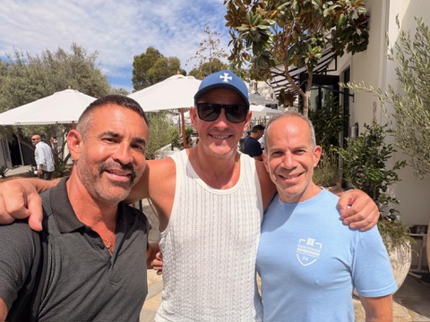 Jorge Cruise at lunch with his friends Dan and Rich